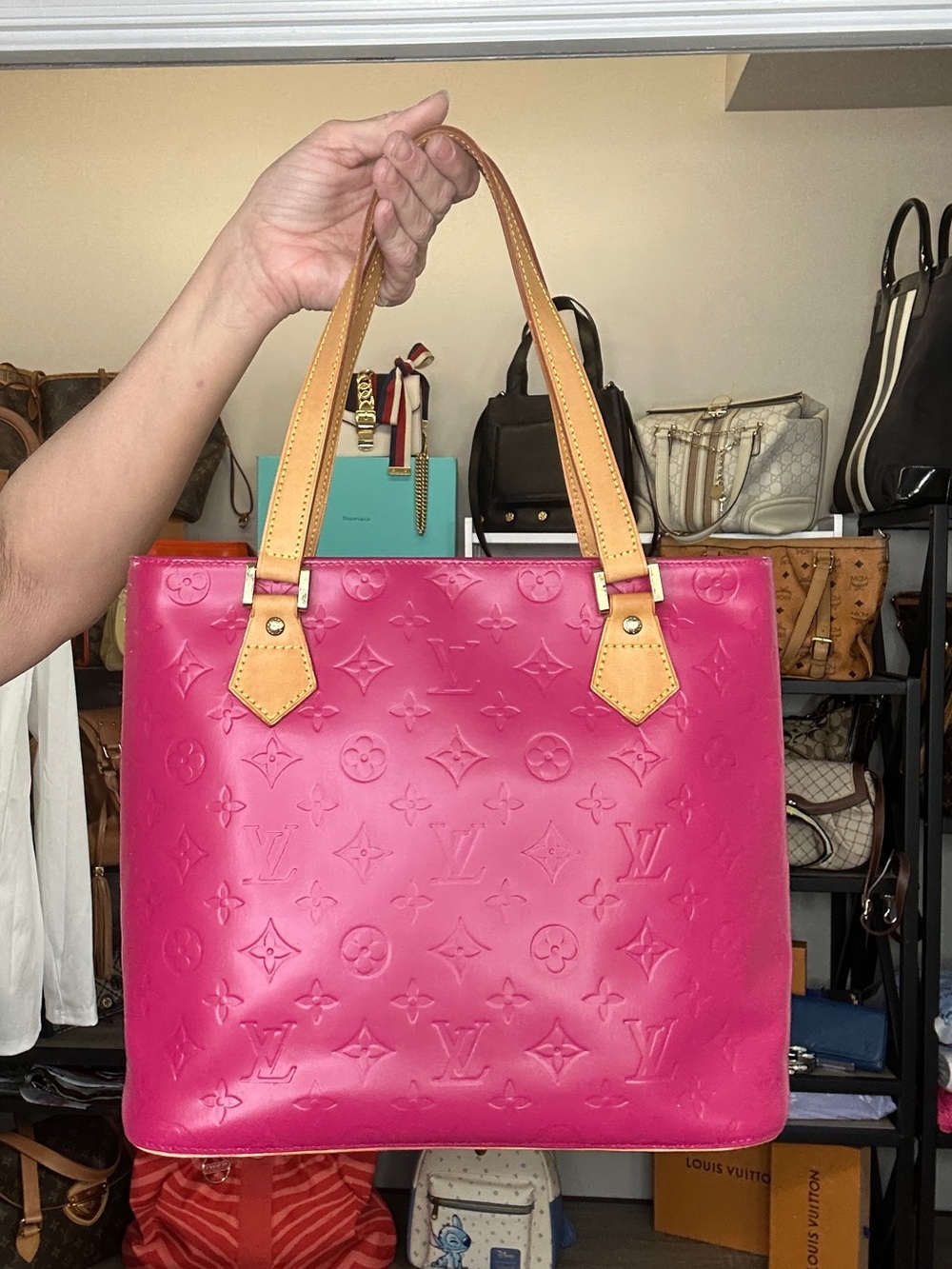Louis Vuitton Vernis Houston Tote Custom Raspberry LM0042 April 2002 w/ COA - Picture 1 of 14